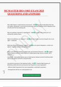 MCMASTER BIO 1M03 EXAM 2025 QUESTIONS AND ANSWERS