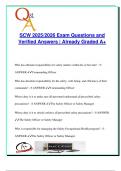SCW Exam Prep 2025&sol;2026 &ndash; 250 Questions with 100&percnt; Correct Answers &vert; Navy Safety Roles&comma; SOH Program&comma; Seabee Operations&comma; Equipment Handling & Military Procedures