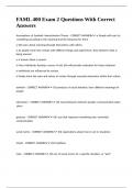 FAML 400 Exam 2 Questions With Correct Answers&period;
