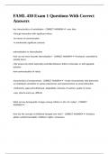 FAML 430 Exam 1 Questions With Correct Answers&period;