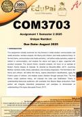 COM3703 Assignment 1 &lpar;COMPLETE ANSWERS&rpar; Semester 2 2025 - DUE August 2025
