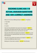 DOCKING CLINIC ASA 118 ACTUAL 2025&sol;2026 QUESTIONS AND 100&percnt; CORRECT ANSWERS