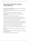 Pest Control Technician Training Texas WDI Exam Questions with Correct Answers