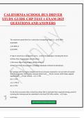 CALIFORNIA SCHOOL BUS DRIVER STUDY GUIDE CHP TEST 1 EXAM 2025 QUESTIONS AND ANSWERS