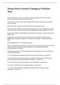 Texas Pest Control Category Practice Test Questions and Answers 100&percnt; Correct