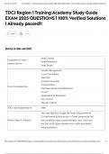 TDCJ Region 1 Training Academy Study Guide EXAM 2025 QUESTIONS &vert; 100&percnt; Verified Solutions &vert; Already passed&excl;&excl;