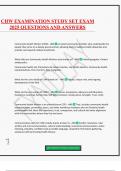 CHW EXAMINATION STUDY SET EXAM 2025 QUESTIONS AND ANSWERS
