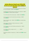 Activity Director Final Exam UPDATED  ACTUAL Exam Questions and CORRECT  Answers