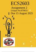 ECS2603 Assignment 2 Semester 2 2025 (870653) - DUE 15 August 2025