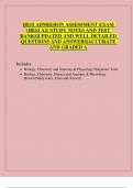 HESI ADMISSION ASSESSMENT EXAM  &lpar;HESI A2&rpar; STUDY NOTES AND TEST  BANKS&vert;UPDATED AND WELL DETAILED  QUESTIONS AND ANSWERS&vert;ACCURATE  AND GRADED A