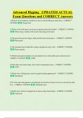 Advanced Rigging   UPDATED ACTUAL  Exam Questions and CORRECT Answers