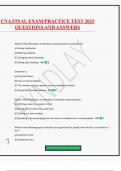 CNA FINAL EXAM&sol;PRACTICE TEST 2025 QUESTIONS AND ANSWERS