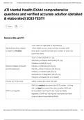 ATI Mental Health EXAM comprehensive questions and verified accurate solution &lpar;detailed & elaborated&rpar; 2025 TEST&excl;&excl;