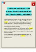 LOUISIANA ARBORIST EXAM ACTUAL 2025&sol;2026 QUESTIONS AND 100&percnt; CORRECT ANSWERS