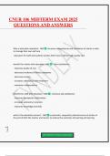 CNUR 106 MIDTERM EXAM 2025 QUESTIONS AND ANSWERS