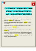 FDEP WATER TREATMENT C EXAM ACTUAL 2025&sol;2026 QUESTIONS AND 100&percnt; CORRECT ANSWERS