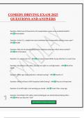 COMEDY DRIVING EXAM 2025 QUESTIONS AND ANSWERS