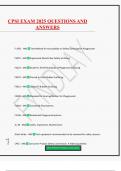 CPSI EXAM 2025 QUESTIONS AND ANSWERS
