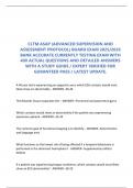 CLTM ASAP &lpar;Advanced Supervision and Assessment Protocol&rpar; Board Exam 2025&sol;2026 &ndash; 400 Actual Questions with Detailed Answers & Study Guide &ndash; Expert Verified