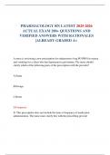 PHARMACOLOGY RN LATEST 2025-2026  ACTUAL EXAM 200&plus; QUESTIONS AND VERIFIED ANSWERS WITH RATIONALES &vert;ALREADY GRADED A&plus;