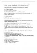 CALIFORNIA LAW EXAM - PHYSICAL THERAPY