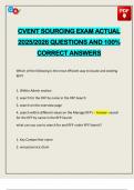 CVENT SOURCING EXAM ACTUAL 2025&sol;2026 QUESTIONS AND 100&percnt; CORRECT ANSWERS