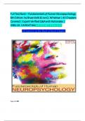 Test Bank for Fundamentals of Human Neuropsychology 8th Edition by Bryan Kolb & Ian Q&period; Whishaw &vert; Complete Chapters &vert; Expert-Verified Exam Questions & Answers with Rationales &vert; A&plus; Pass Guaranteed