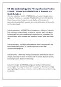 NR-503 Epidemiology final &sol; Comprehensive Practice Q-Bank &sol; Newest Actual Questions & Answers &lpar;A&plus; Guide Solution&rpar;