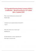 PA Expanded Function Dental Assistant &lpar;EFDA&rpar; Certification &ndash; Board Exam Review & Verified Q&A &vert; Updated 2025