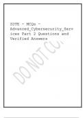 ZDTE - MCQs - Advanced&lowbar;Cybersecurity&lowbar;Services Part 2 Questions and Verified Answers