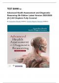 TEST BANK for Advanced Health Assessment and Diagnostic Reasoning 5th Edition Latest Version 2025&sol;2026 &lbrack;A&plus;&rsqb; All Chapters Fully Covered by Jacqueline Rhoads &lpar;Author&rpar;&comma; Sandra Wiggins Petersen &lpar;Author&rpar;