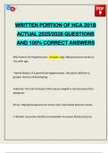 WRITTEN PORTION OF HCA 201B ACTUAL 2025&sol;2026 QUESTIONS AND 100&percnt; CORRECT ANSWERS