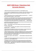 ACCT 3309 Exam 1 Questions And Accurate Answers 