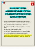 RN CONCEPT-BASED ASSESSMENT LEVEL 2 ACTUAL 2025&sol;2026 QUESTIONS AND 100&percnt; CORRECT ANSWERS