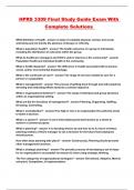 HPRS 3309 Final Study Guide Exam With Complete Solutions 