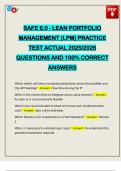 PACKAGE DEAL&colon;&colon;&colon; SAFE 6&period;0 LEAN PORTFOLIO MANAGEMENT - LPM EXAMS 2025&sol;2026 Q&A 100&percnt; PASS