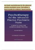 test bank&colon; psychotherapy for the advanced practice psychiatric nurse&comma; 2nd edition&colon; a how-to guide for evidence- based practice 