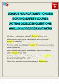 BOATUS FOUNDATION'S - ONLINE BOATING SAFETY COURSE ACTUAL 2025&sol;2026 QUESTIONS AND 100&percnt; CORRECT ANSWERS