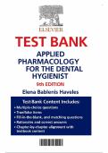 Applied Pharmacology for The Dental Hygienist 9th Edition by Elena Bablenis Haveles-Test Bank