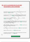 DC 1ST CLASS BOILER EXAM 2025 QUESTIONS AND ANSWERS