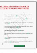 DC THIRD CLASS STATIONARY BOILER EXAM 2025 QUESTIONS AND ANSWERS