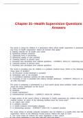Chapter 31--Health Supervision Questions And Correct Answers