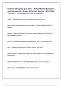 Science Olympiad quiz bowl &vert; Actual Exam Questions and Answers &lpar;A&plus; Guide Solution&rpar; Newest 2025&sol;2026