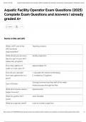 Aquatic Facility Operator Exam Questions &lpar;2025&rpar; Complete Exam Questions and Answers &vert; already graded A&plus;