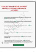 FLORIDA DMV LEARNER'S PERMIT TEST EXAM 2025 QUESTIONS AND ANSWERS