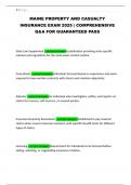 MAINE PROPERTY AND CASUALTY INSURANCE EXAM 2025 &vert; COMPREHENSIVE Q&A FOR GUARANTEED PASS