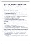 GACE ELA&comma; Reading&comma; and SS Practice Test Questions and Answers