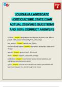 LOUISIANA LANDSCAPE HORTICULTURE STATE EXAM ACTUAL 2025&sol;2026 QUESTIONS AND 100&percnt; CORRECT ANSWERS