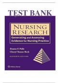 Test Bank Nursing Research Generating and Assessing Evidence for Nursing Practice 11th Edition By Polit Beck