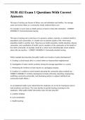 NUR 452 Exam 1 Questions With Correct Answers